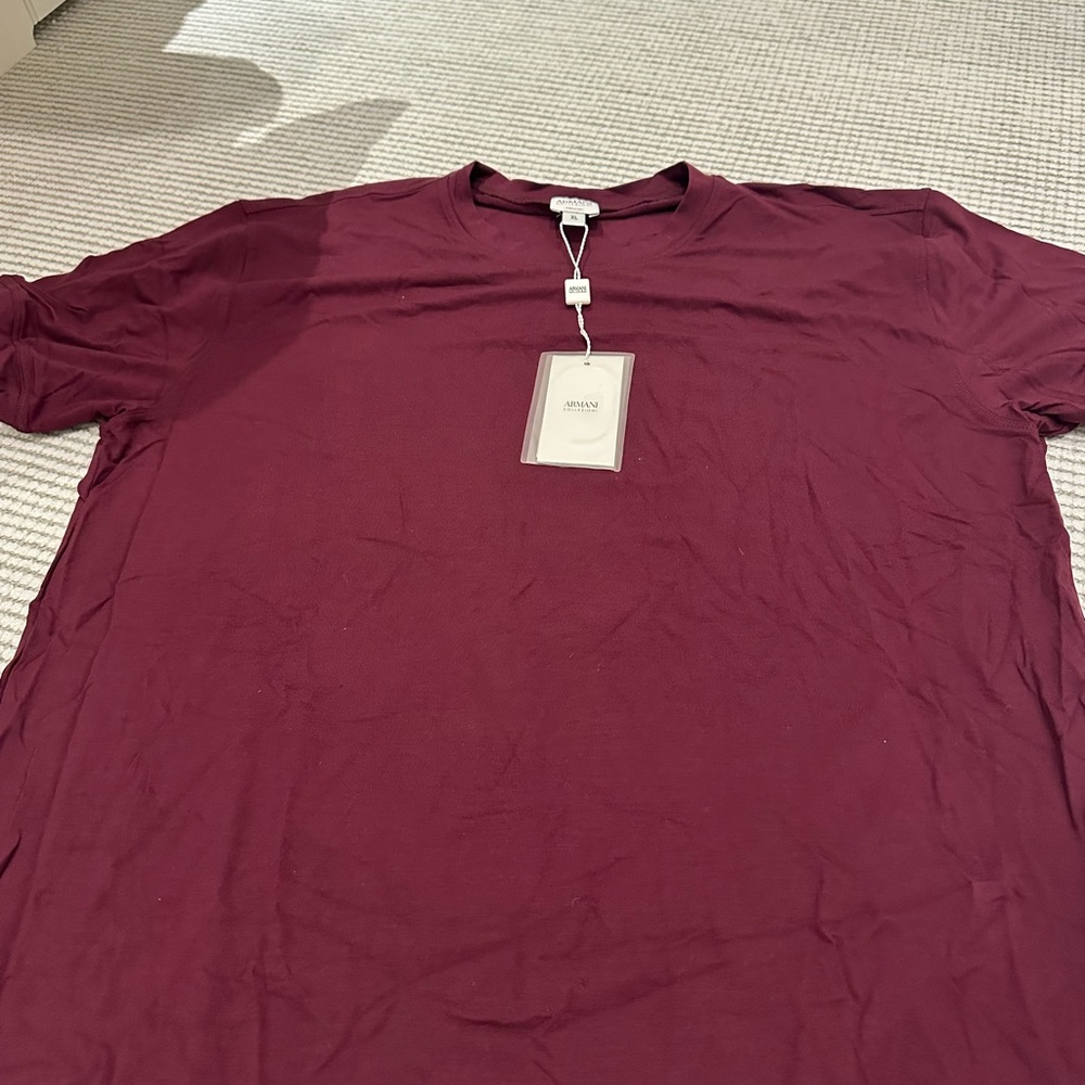 Armani Collezioni Deep Red Short Sleeve Tee